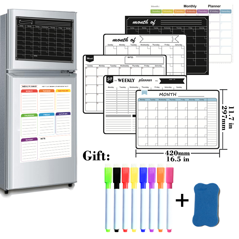 Magnetic Calendar Board - A3 Size Magnetic Monthly Weekly Planner