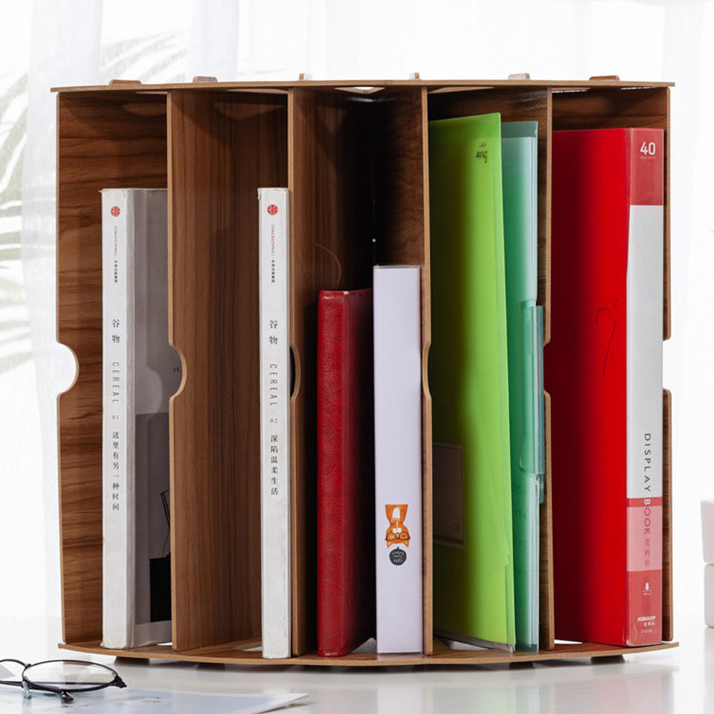 Home Office And Library - 1Pcs Wooden Bookshelf Fan-Shaped Multi-Layer Desktop
