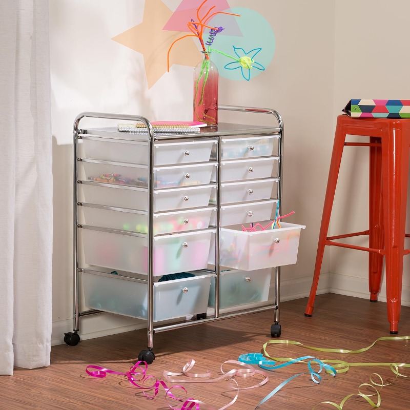 Rolling File Cart - Multilayer Rolling Storage Cart Mobile Organizer