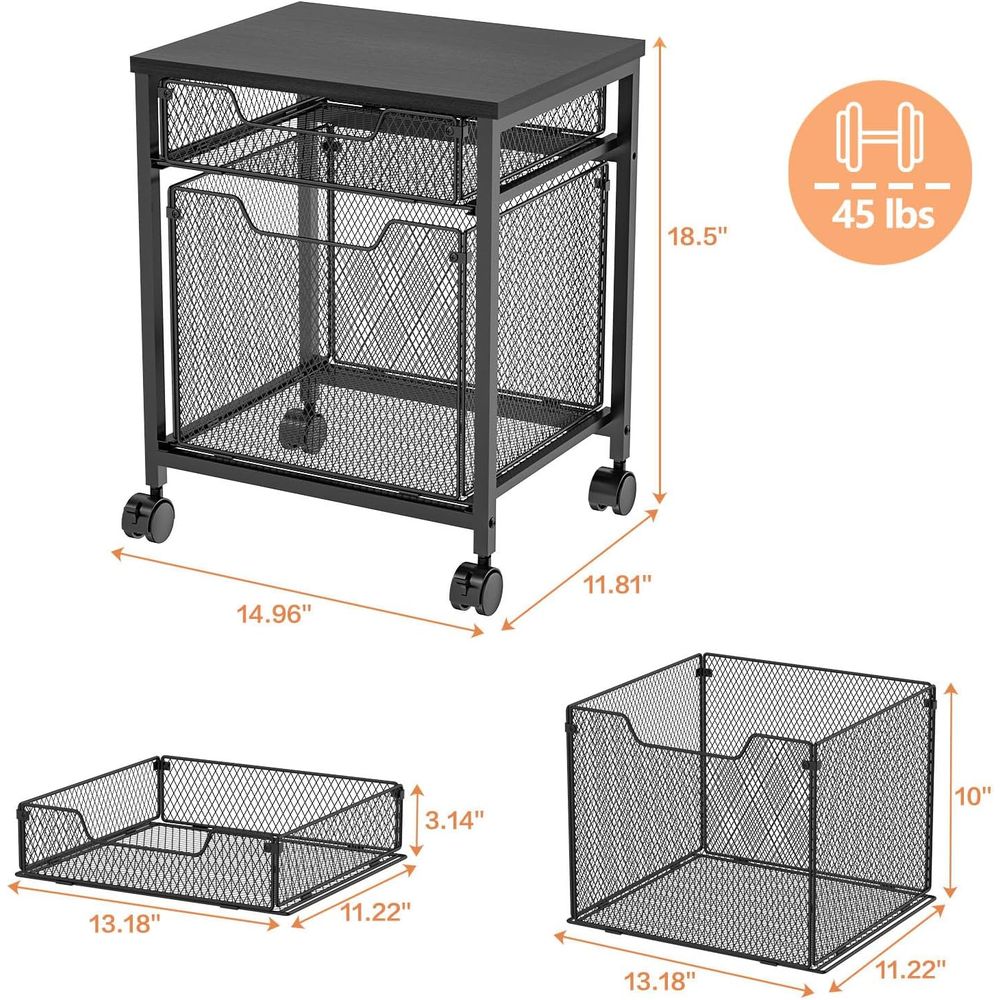 Rolling Cart, Printer Stand wi - Rolling File Cart ulasan dan harga