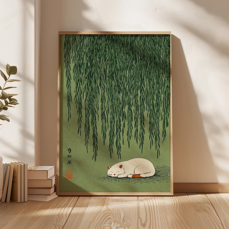 1pc Japanese Cat Under Willow  - Home Office Youtube ulasan dan harga