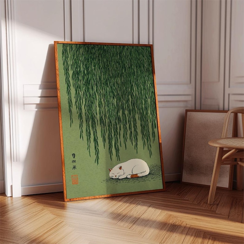 1pc Japanese Cat Under Willow  - Home Office Youtube ulasan dan harga