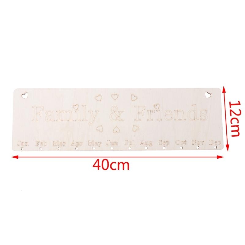 Wooden Calendar Birthday Remin - Magnetic Calendar Board ulasan dan harga