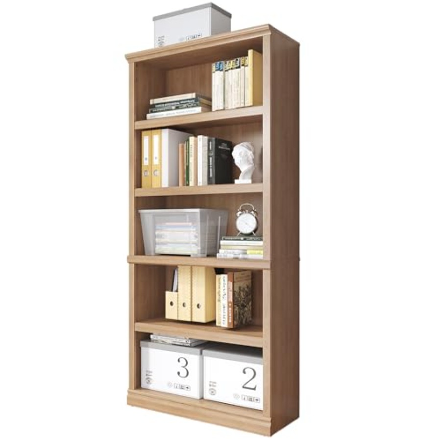 70 in Tall White Oak Bookcase  - Home Office And Library ulasan dan harga