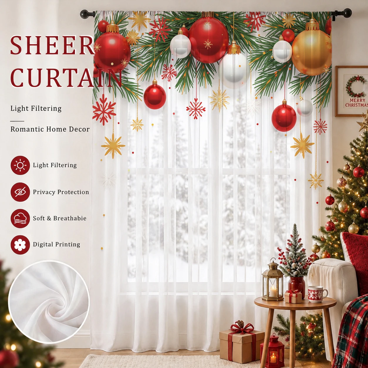 Christmas Day Gradient Sheer C - Home Office Youtube ulasan dan harga
