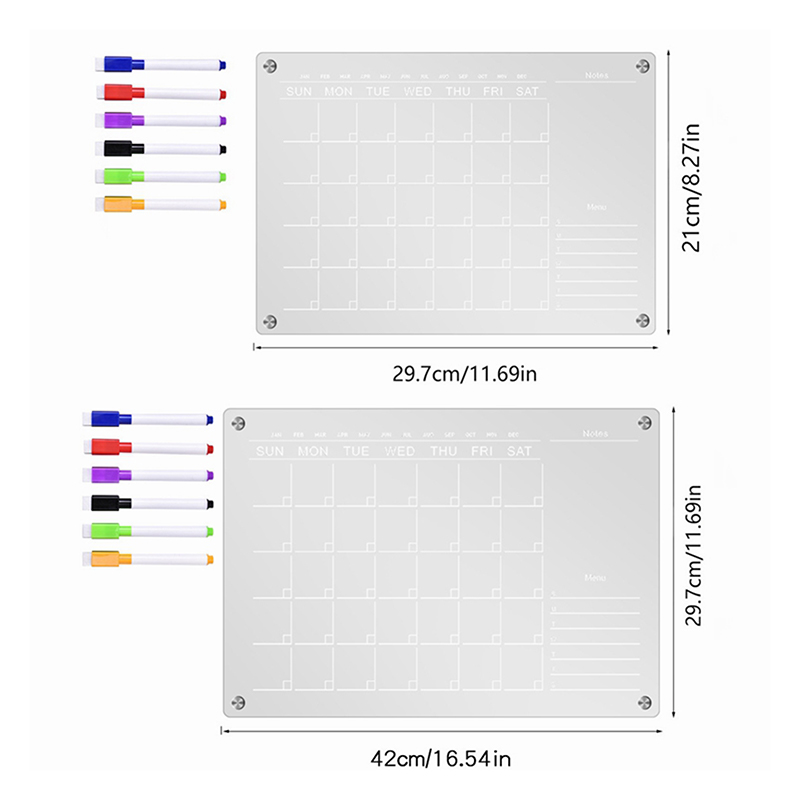 Clear Acrylic Fridge Magnet St - Magnetic Calendar Board ulasan dan harga
