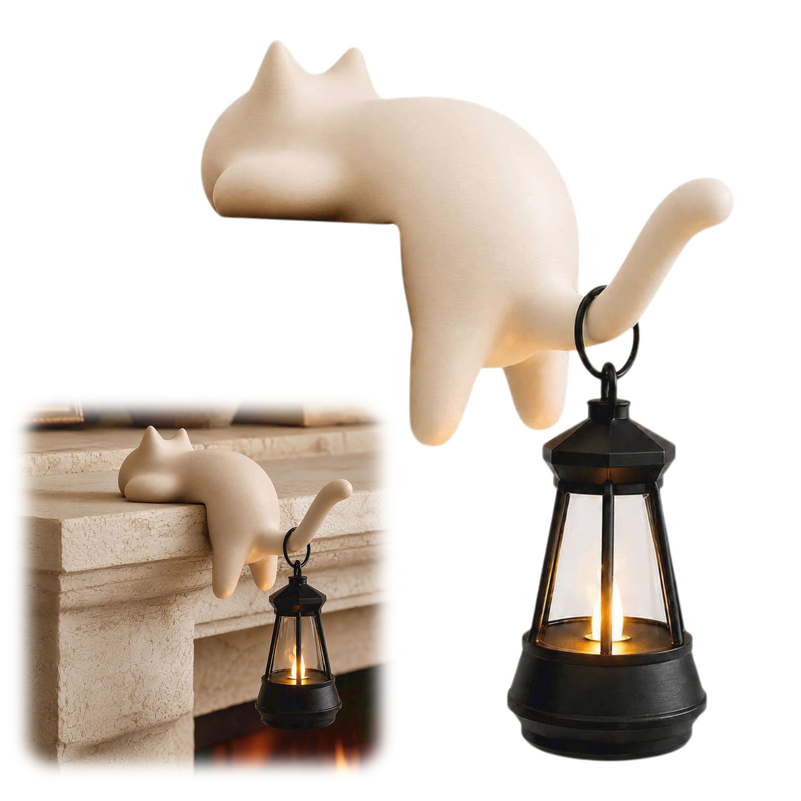 Cat Shaped Lantern Lamp 3D Pri - Home Office With Bookshelves ulasan dan harga