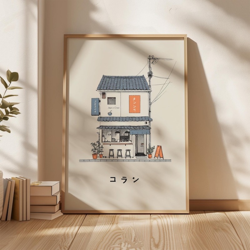 1pc Japanese Ramen Shop Canvas - Home Office Youtube ulasan dan harga