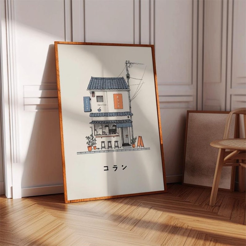 1pc Japanese Ramen Shop Canvas - Home Office Youtube ulasan dan harga