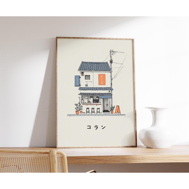 1pc Japanese Ramen Shop Canvas - Home Office Youtube ulasan dan harga