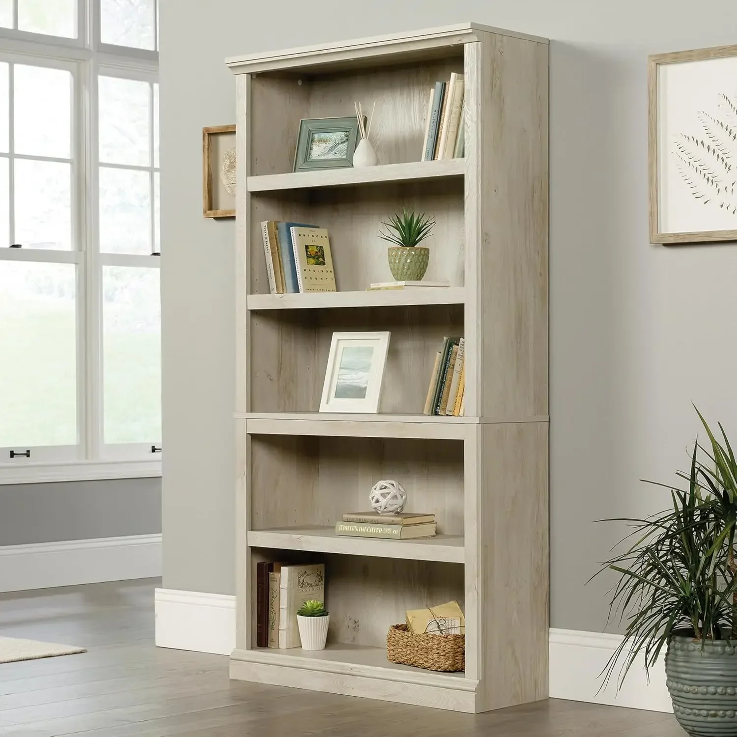 5 Tier Book Shelf Wooden Bookc - Home Office And Library ulasan dan harga