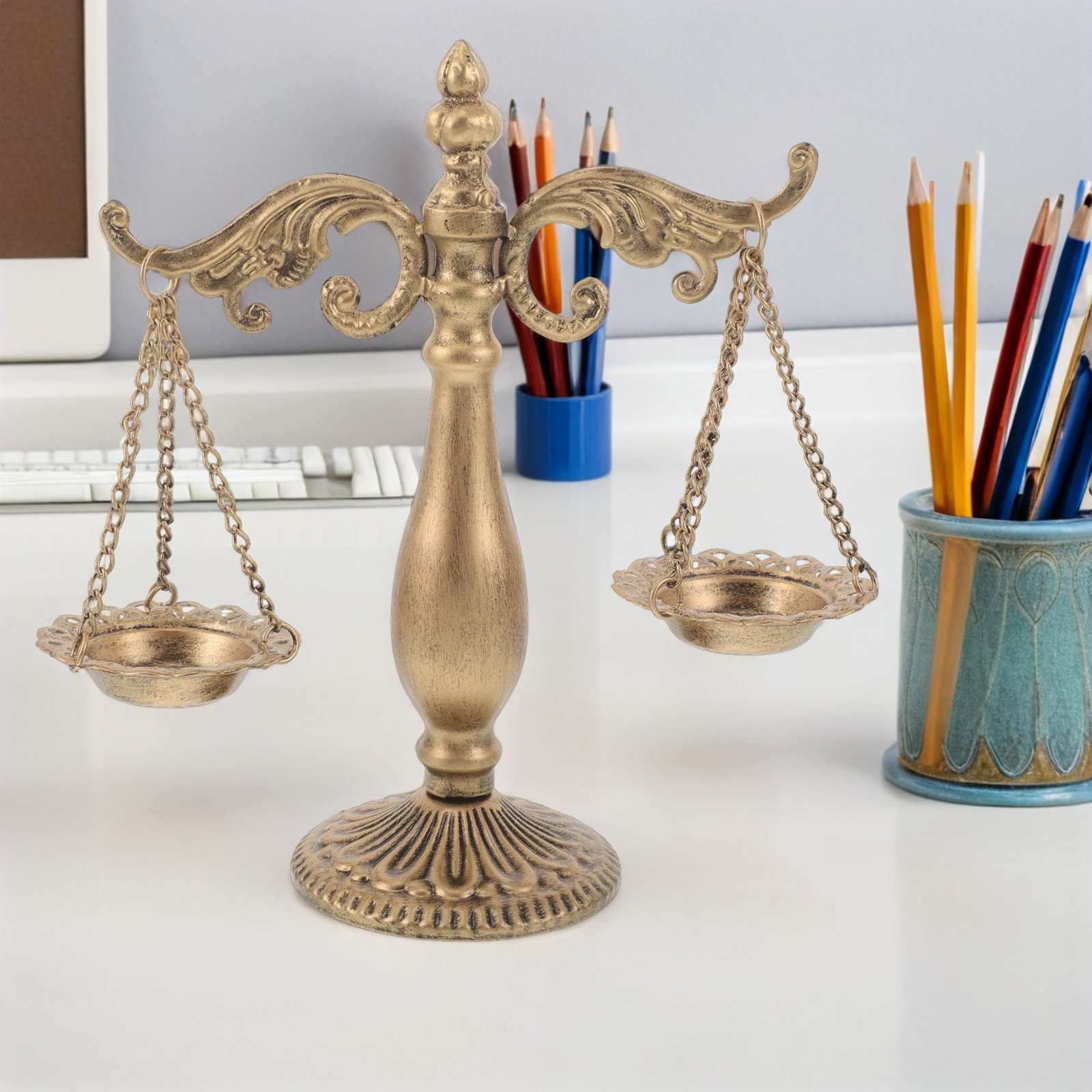 Vintage Metal Libra Balance Sc - Home Office And Library ulasan dan harga
