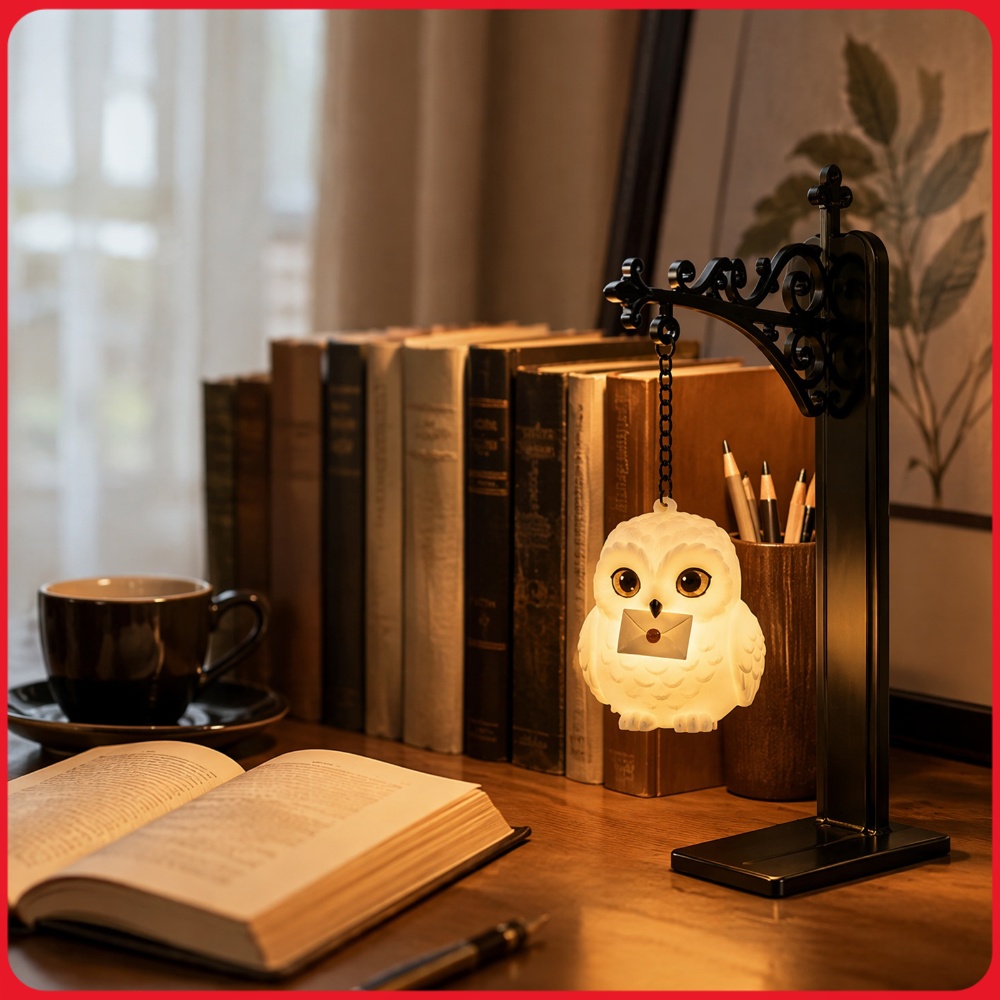 Magic Owl Iron Bookend Lamp Me - Home Office And Library ulasan dan harga