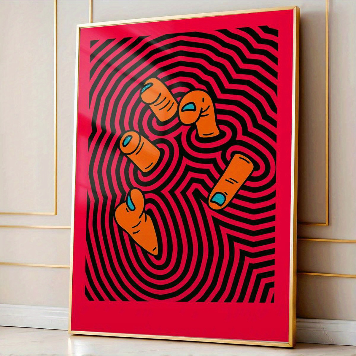 Modern Abstract Finger Art Pos - Home Office Youtube ulasan dan harga