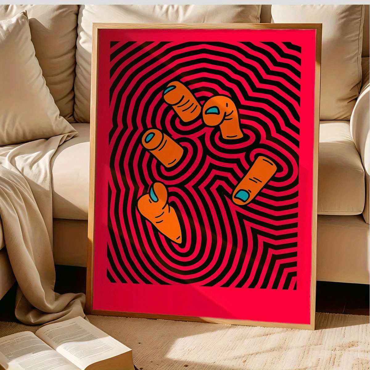 Modern Abstract Finger Art Pos - Home Office Youtube ulasan dan harga