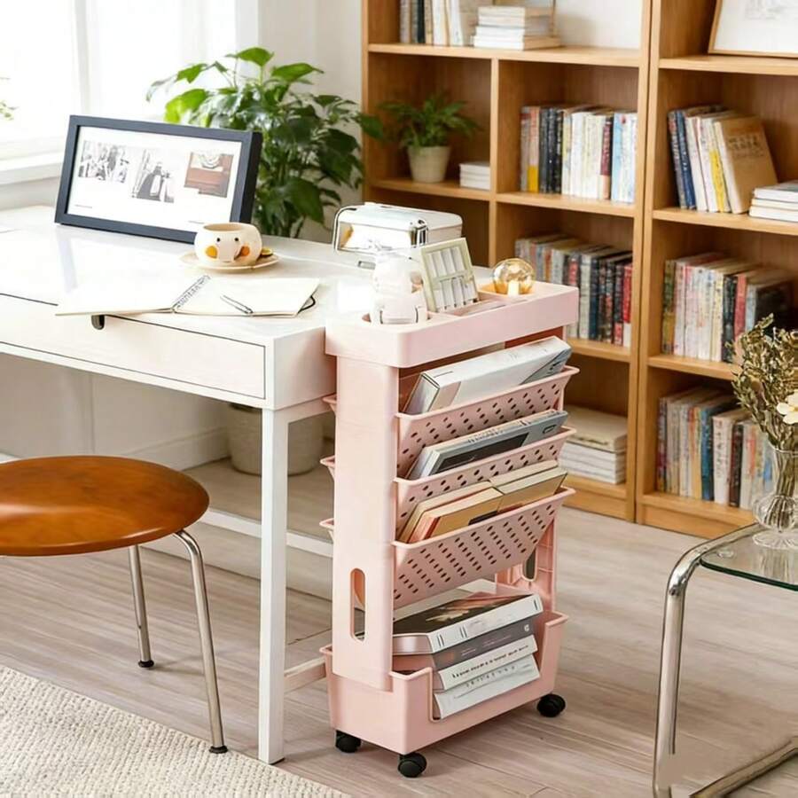 5-Tier Rolling Storage Cart Wi - Rolling File Cart ulasan dan harga