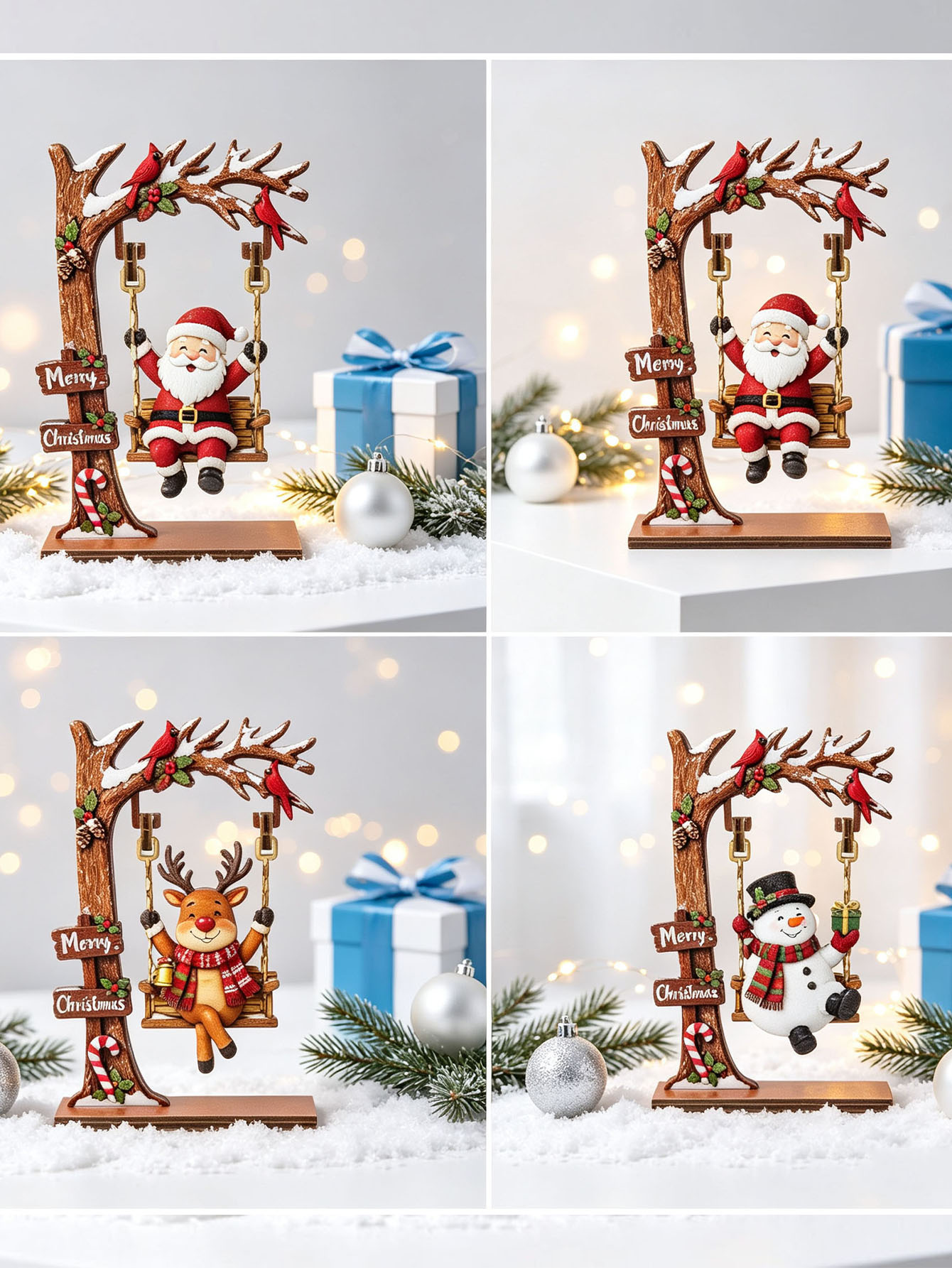 Wooden Christmas Decoration Or - Home Office With Bookshelves ulasan dan harga