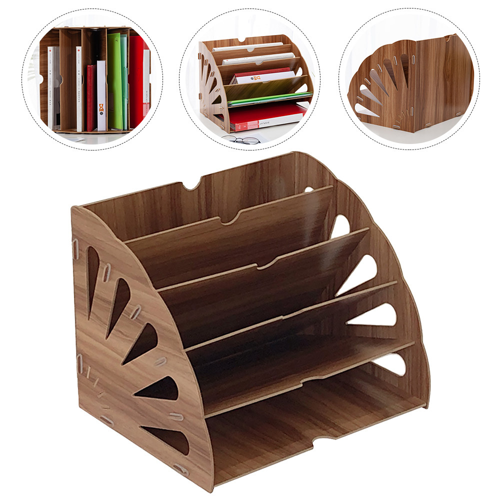 1Pcs Wooden Bookshelf Fan-Shap - Home Office And Library ulasan dan harga