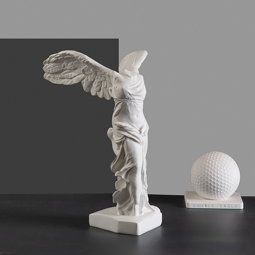 Greek Victory Goddess Statue w - Home Office With Bookshelves ulasan dan harga