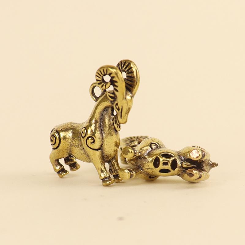 Retro Brass Sheep Pendant Orna - Home Office With Bookshelves ulasan dan harga