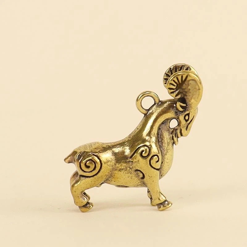 Retro Brass Sheep Pendant Orna - Home Office With Bookshelves ulasan dan harga