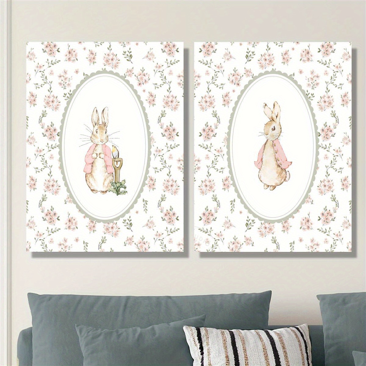 2pcs Retro Easter Rabbit Canva - Home Office Youtube ulasan dan harga