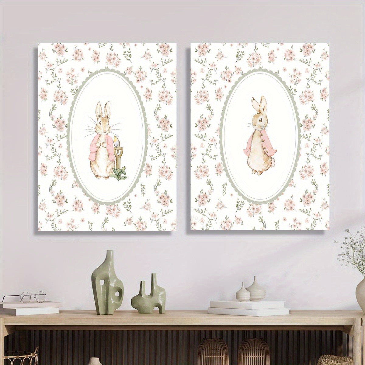 2pcs Retro Easter Rabbit Canva - Home Office Youtube ulasan dan harga