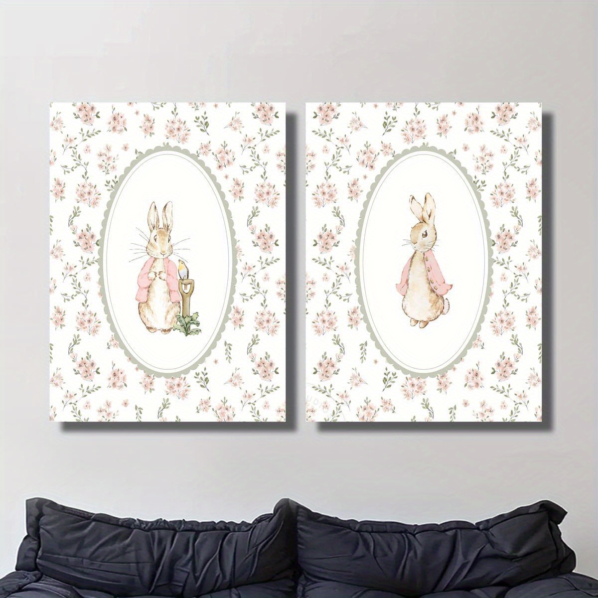 2pcs Retro Easter Rabbit Canva - Home Office Youtube ulasan dan harga